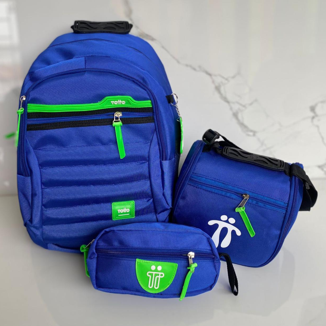 COMBO 3X1 EN LIQUIDACIÓN! MORRAL, CARTUCHERA Y LONCHERA