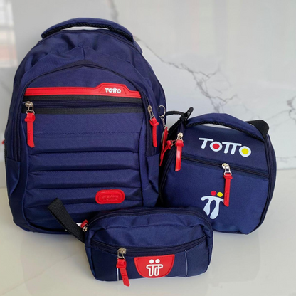 COMBO 3X1 EN LIQUIDACIÓN! MORRAL, CARTUCHERA Y LONCHERA