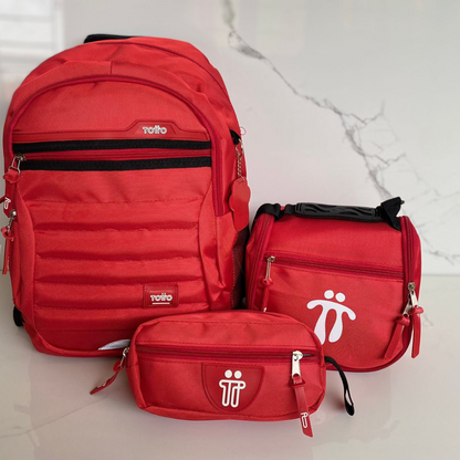 COMBO 3X1 EN LIQUIDACIÓN! MORRAL, CARTUCHERA Y LONCHERA