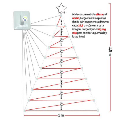 Nuevo Árbol de Navidad de Pared con decoración ¡La Magia en Espacios Pequeños!