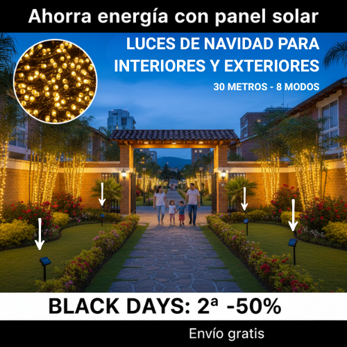 Luces Navidad 30 metros - Energía Solar BLACK DAYS