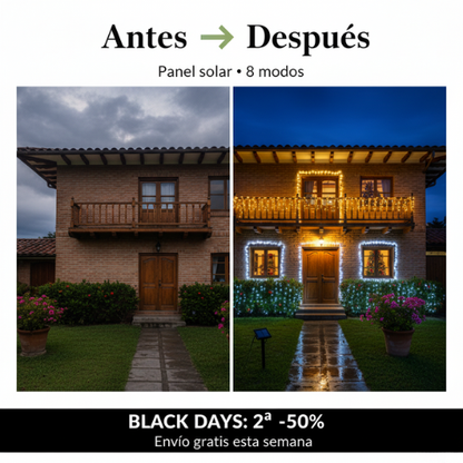 Luces Navidad 30 metros - Energía Solar BLACK DAYS