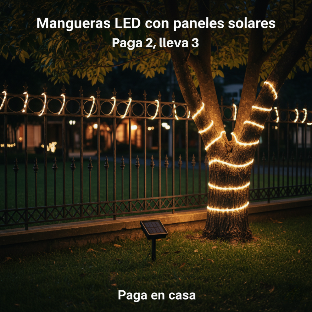 Manguera Solar  Luces De Navidad 20m (PAGAS 2 LLEVAS 3 ESTA SEMANA) + ENVÍO GRATIS