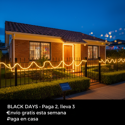Manguera Solar  Luces De Navidad 20m (PAGAS 2 LLEVAS 3 ESTA SEMANA) + ENVÍO GRATIS