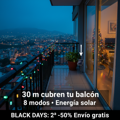 Luces Navidad 30 metros - Energía Solar BLACK DAYS