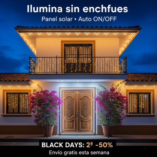 Luces Navidad 30 metros - Energía Solar BLACK DAYS