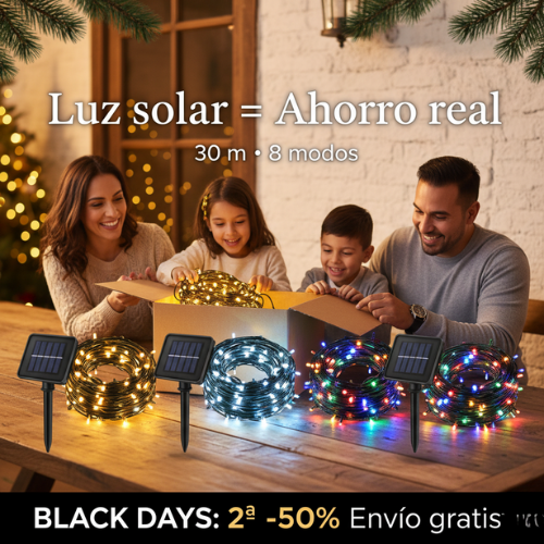 Luces Navidad 30 metros - Energía Solar BLACK DAYS