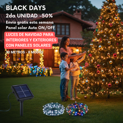 Luces Navidad 30 metros - Energía Solar BLACK DAYS