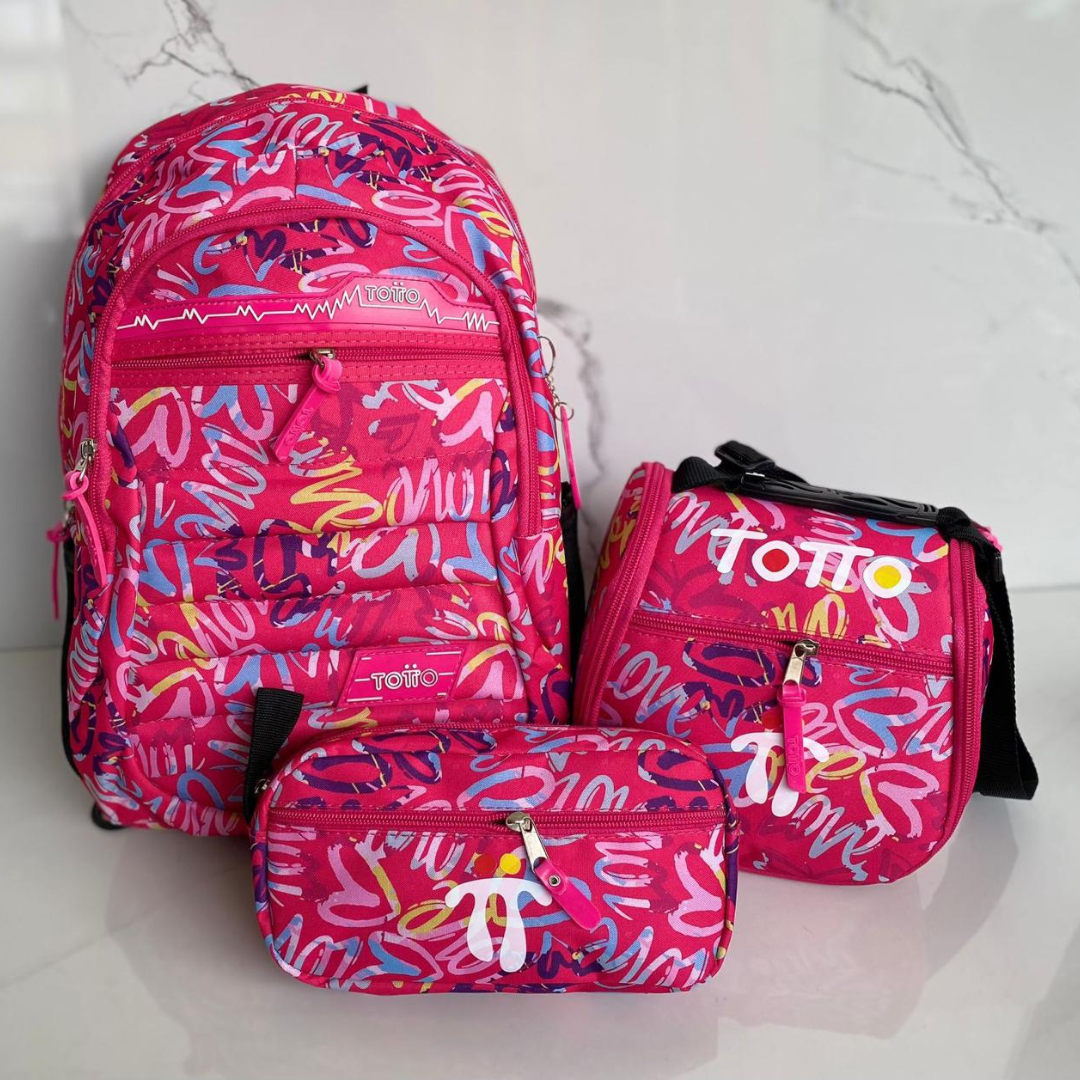 COMBO 3X1 EN LIQUIDACIÓN! MORRAL, CARTUCHERA Y LONCHERA