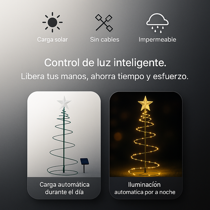 Árbol de Navidad exteriores (con panel solar) - Go-Market.com.co