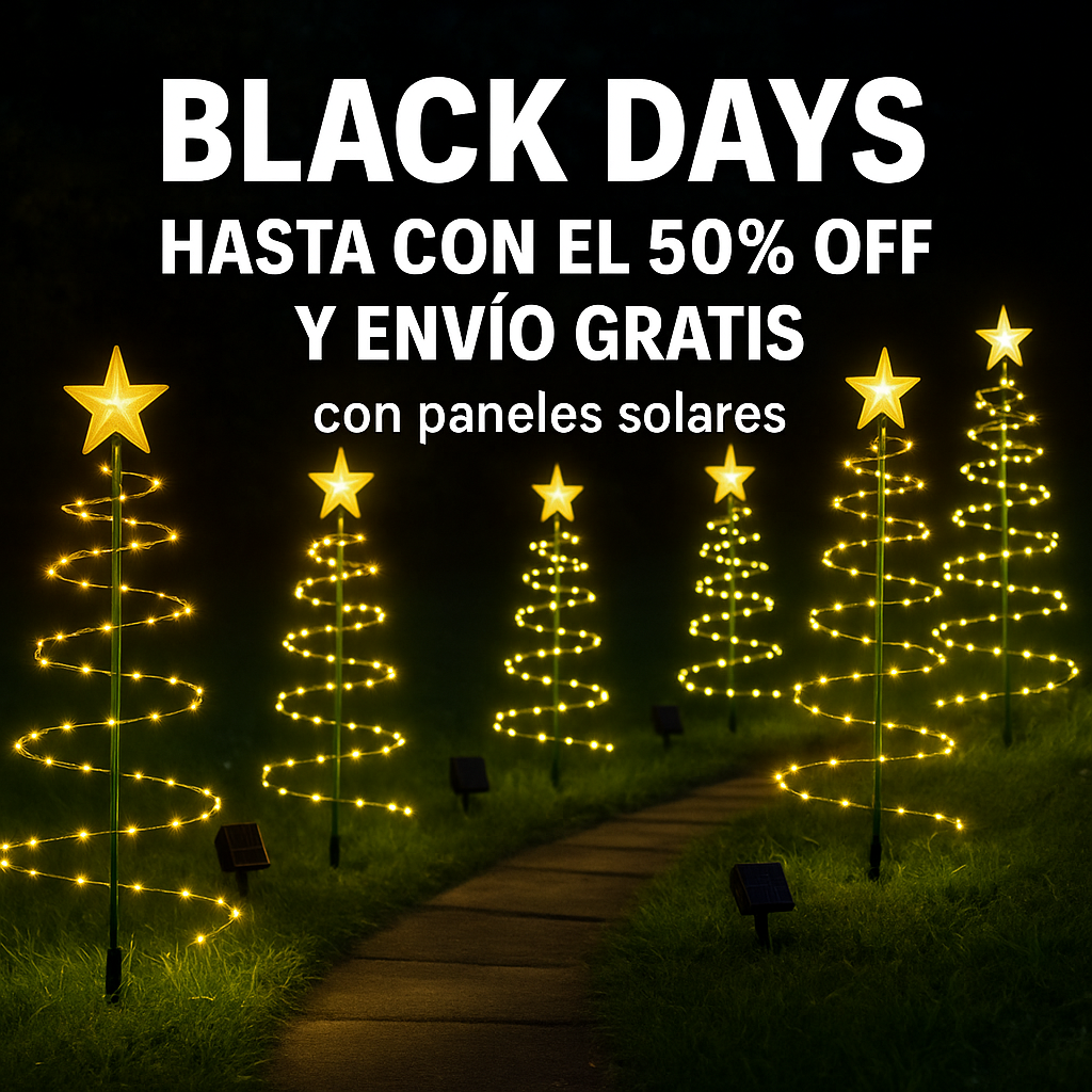 Árbol de Navidad exteriores (con panel solar) - Go-Market.com.co