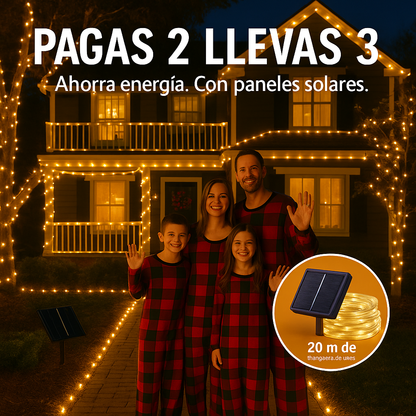 Manguera Solar  Luces De Navidad 20m (PAGAS 2 LLEVAS 3 ESTA SEMANA) + ENVÍO GRATIS - Go-Market.com.co