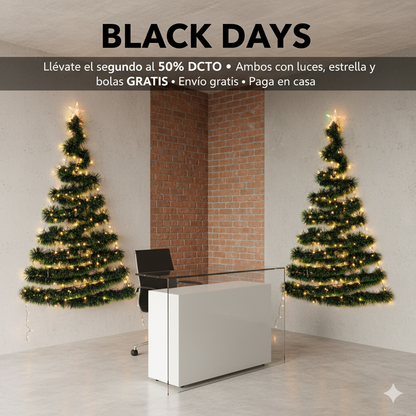 Nuevo Árbol de Navidad de Pared - BLACK DAYS (GRATIS DECORACIÓN)