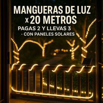 Manguera Solar  Luces De Navidad 20m (PAGAS 2 LLEVAS 3 ESTA SEMANA) + ENVÍO GRATIS - Go-Market.com.co