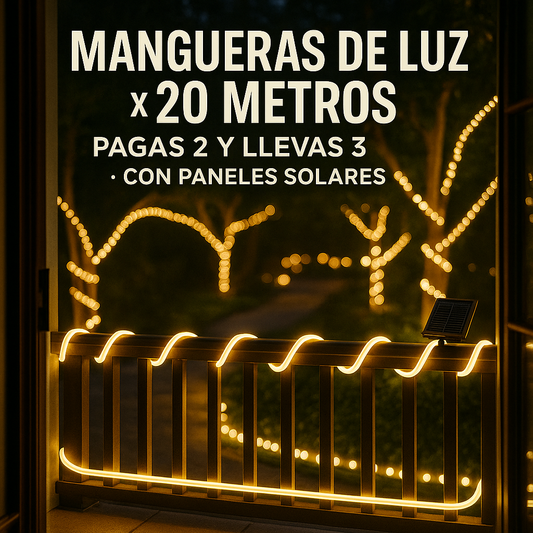 Manguera Solar  Luces De Navidad 20m (PAGAS 2 LLEVAS 3 ESTA SEMANA) + ENVÍO GRATIS - Go-Market.com.co