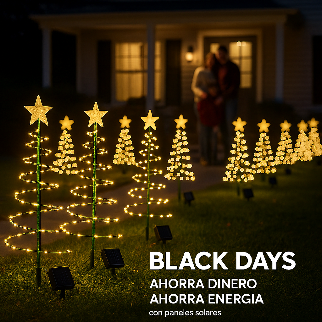 Árbol de Navidad exteriores (con panel solar) - Go-Market.com.co